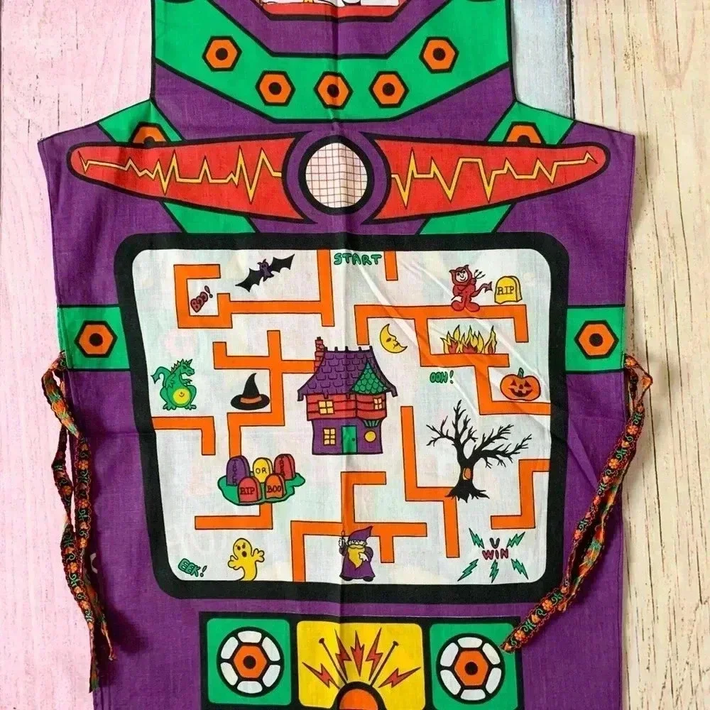 Vintage kids Halloween Robot apron costume